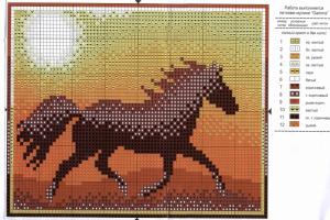 Украшаем дом и вещи: вышивка крестом лошади Оригинальная вышивка крестом риолис лошади